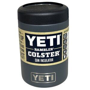 Yeti Rambler Colster Can Insulator Stainless Steel Double-Wall Vacuum Seal Black